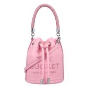 Rosa Bånd Lær Bucket Bag