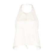 Ryggløs Halter Topp i Off White