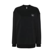 Svart Bomullsblanding Logo Sweatshirt