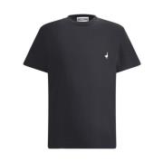 Ribbet Crew Neck T-skjorte med Goose Detail