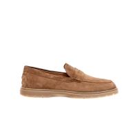 Brune Semskede Loafers Moderne Stil