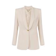 Lett Crepe Blazer med Shawl Revers