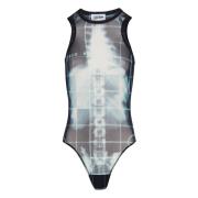 Sort bodysuit med gjennomsiktig design