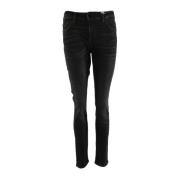 Skinny Mid Rise Jeans Grå Kvinner