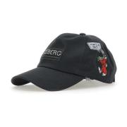 Svart Bomull Baseball Cap med Logo