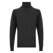 Merino Cashmere Høyhalset Genser Grå