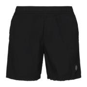 Svart Strand Bermuda Shorts Elastisk Midje