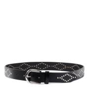 Studded Svart Skinnbelte