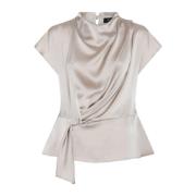 Drapert Bluse Silver Cloud