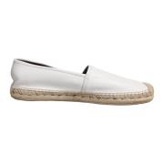 Hvite skinn Slip-On Espadrilles