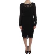 Blomster Blonde Svart Bodycon Kjole