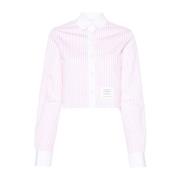 Rosa Universitet Stripe Logo Skjorte