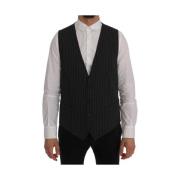 Elegant Gr Stribet Vest