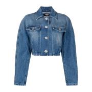 Denim Jakke Kort Passform Italia Laget