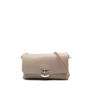 Taupe Skinn Clutch Veske