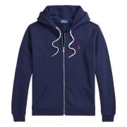 Marineblå Full Zip Hoodie Cardigan