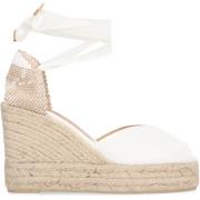 Jute wedge espadrilles med snøring