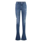 Skinny Jeans med Metall Detaljer