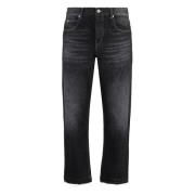 Straight-leg jeans med baklogoetikett