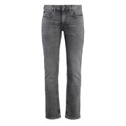 Slim-fit straight-leg jeans med metall detaljer