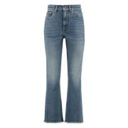 Brodert Patchet Cropped Jeans