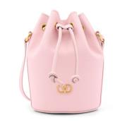 Lær Bucket Bag med VLogo Detalj