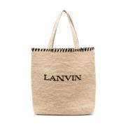 Brodert Logo Raffia Tote Bag