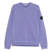 Lilla Crewneck Sweatshirt med Kontrastsøm