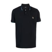 Blått Polo Skjorte med Brodert Logo