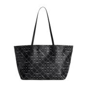 Monogram Shopper Bag med Ikonisk Trykk