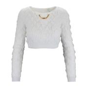 Strikket Cropped Top med Gullkjede