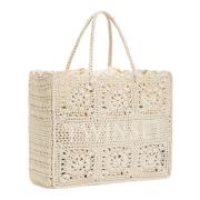 Bohemian Heklet Shopper Bag Beige