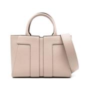 Beige Tote Bag med Avtagbar Stropp