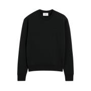 Svart Heart Sweatshirt Loopback Bomull Fleece