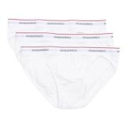 Ensfarget Briefs 3-Pack med Logo Midje