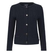 Navy Bomull Jakke Elegant Cardigan