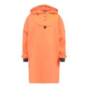 Oransje Regnponcho med hette