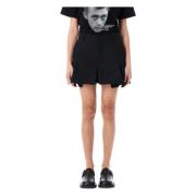 Sorte Plisserte Shorts for Kvinner