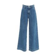 Blå Volum Jeans Elegante Lommer