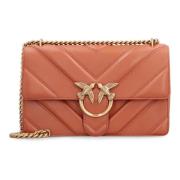 Quiltet Lær Love Birds Crossbody-veske