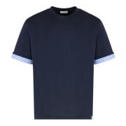 Ribbet crew-neck T-skjorte, Oversize passform