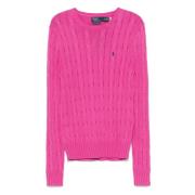 Fuchsia Crew Neck Sweater med Pony