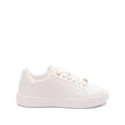 Hvite skinn sneakers med 3 cm såle