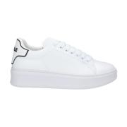 Hvit Sneaker med 4 cm Gummisåle