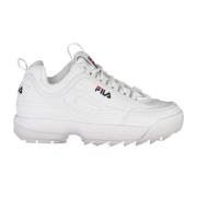 Hvit Polyester Sneaker med Kontrastdetaljer