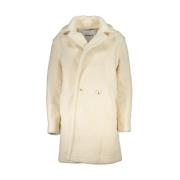 Elegant hvit shearling jakke