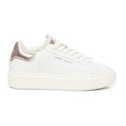 Hvit Rosa Skinn Sneakers