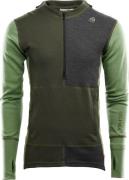 Aclima Men's WarmWool Hoodsweater with Zip Olive Night/Dill/Marengo