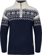 Gridarmor Women's Snøkrystall Half Zip Ullgenser Navy/White/Beige