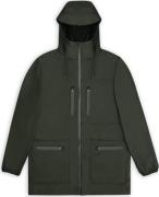 Rains Unisex Cargo Long Jacket W3 Green